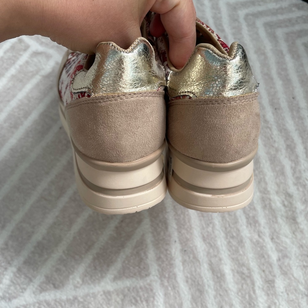 Gold and Beige Sneakers